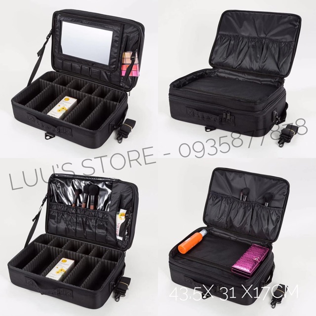 Vali đựng đồ makeup có gương [43.5x31x17 cm]