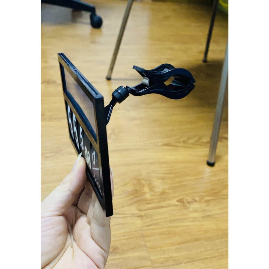 Bảng giá siêu thị, kẹp bảng giá siêu thị màu đen, có bộ số lật và ô ghi tên sản phẩm siêu tiện dụng, kích thước 12 x 8,5