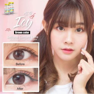 [Giãn tròng] Kính áp tròng Icy Brown Lollipop Contact Lens