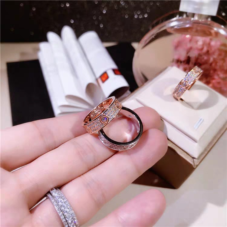 Nhẫn Cặp Đính Đá zircon Sang Trọng Phong Cách Hàn Quốc Nhật Bản