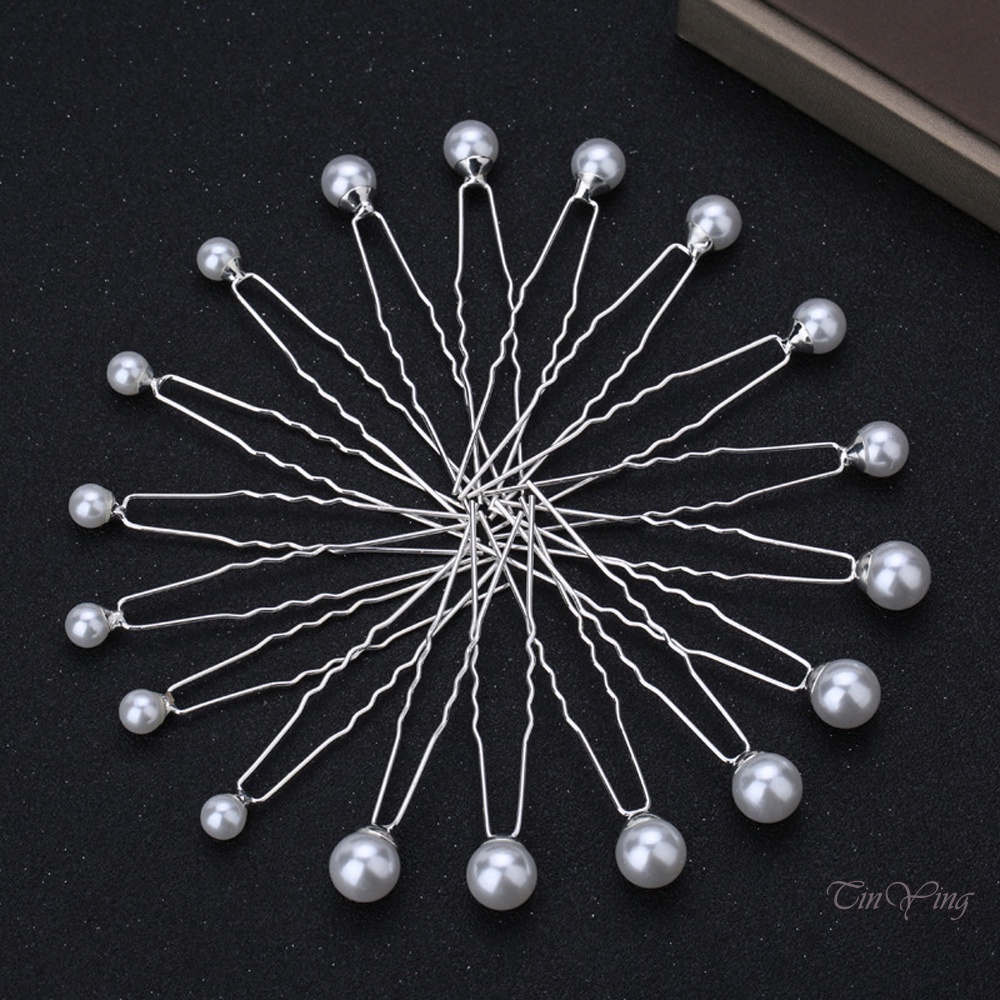 GETNOIVAS Bộ 20 Trâm Cài Tóc Bằng Hợp Kim Đính Ngọc Trai Phong Cách Trung Hoa Cổ Điển Dành Cho Nữ Mặc Sườn Xám