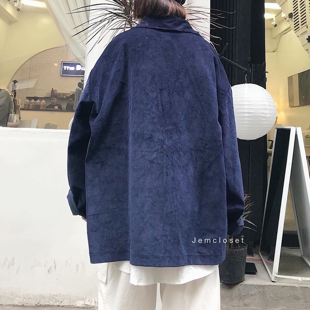 Áo Khoác Nữ Jacket JEM CLOSET Form Rộng Thoải Mái Áo Khoác Ngoài Thời Trang BROOKLYN Chất Liệu Nhung Gân Dày Dặn 1747