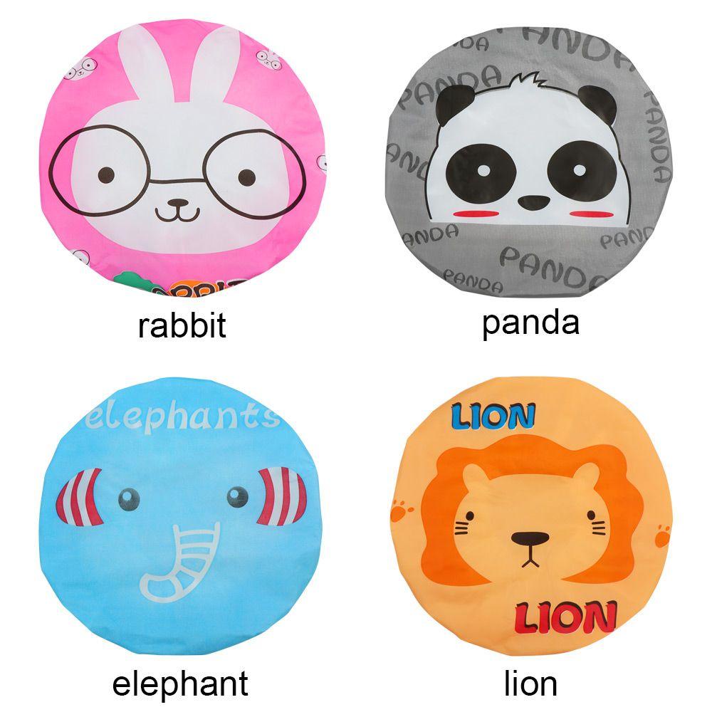 LETTER Reusable Shower Cap Bath Tools Shower Hair Cover Shower Hair Bonnet Cute Hair Cap Bathroom Accessories Cartoon Bathroom Products Bath Hat