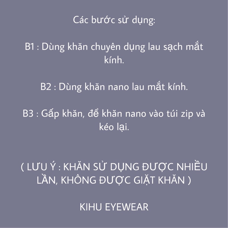 Khăn Nano Lau mắt kính Chống Bám Hơi Nước, chống bám bụi , chống bám hơi nước, chống bám nước