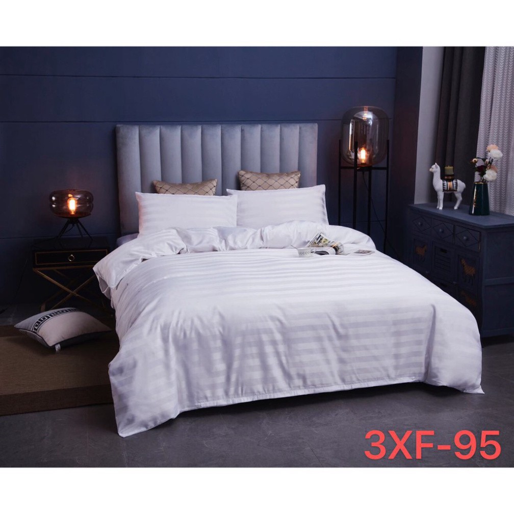 Bộ chăn ga Cotton sọc 3f chăn ga Hàn Quốc đủ màu đủ size miễn phí bo chun
