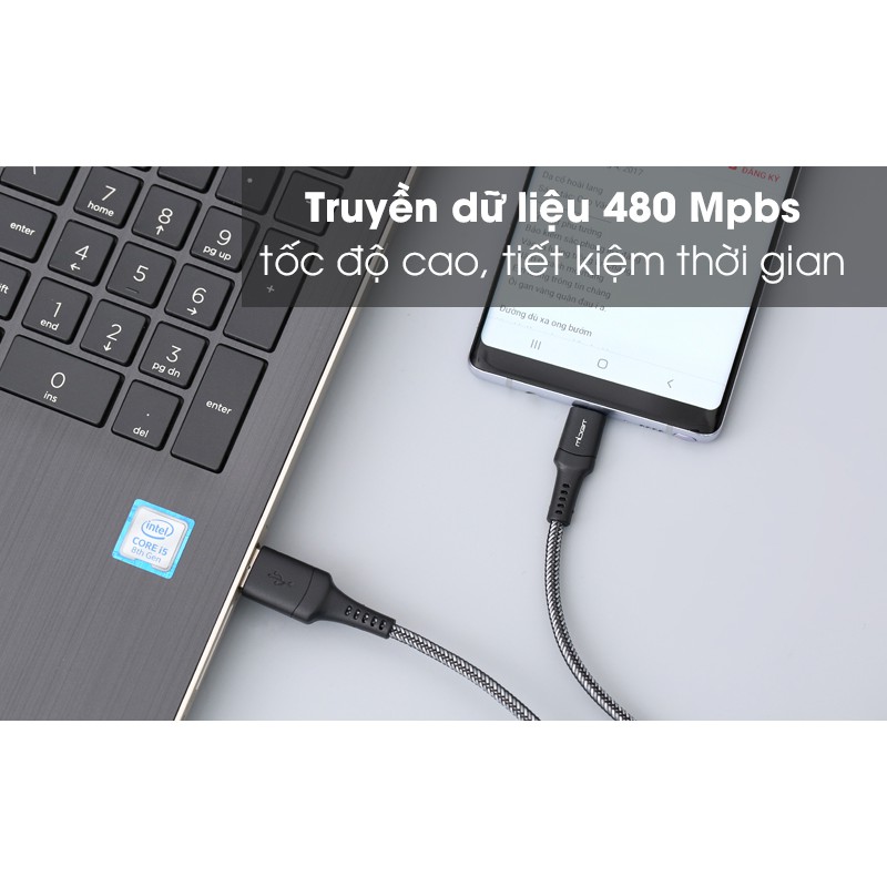 Cáp Type-C 1 m Mbest DS462T-WB Đen ( Like New )