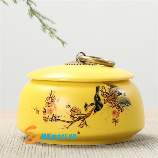 Hũ lọ đựng trà ô long họa tiết hoa văn - nhỏ gọn, kiểu dáng đẹp, bảo quản tốt, chọn màu ngẫu nhiên