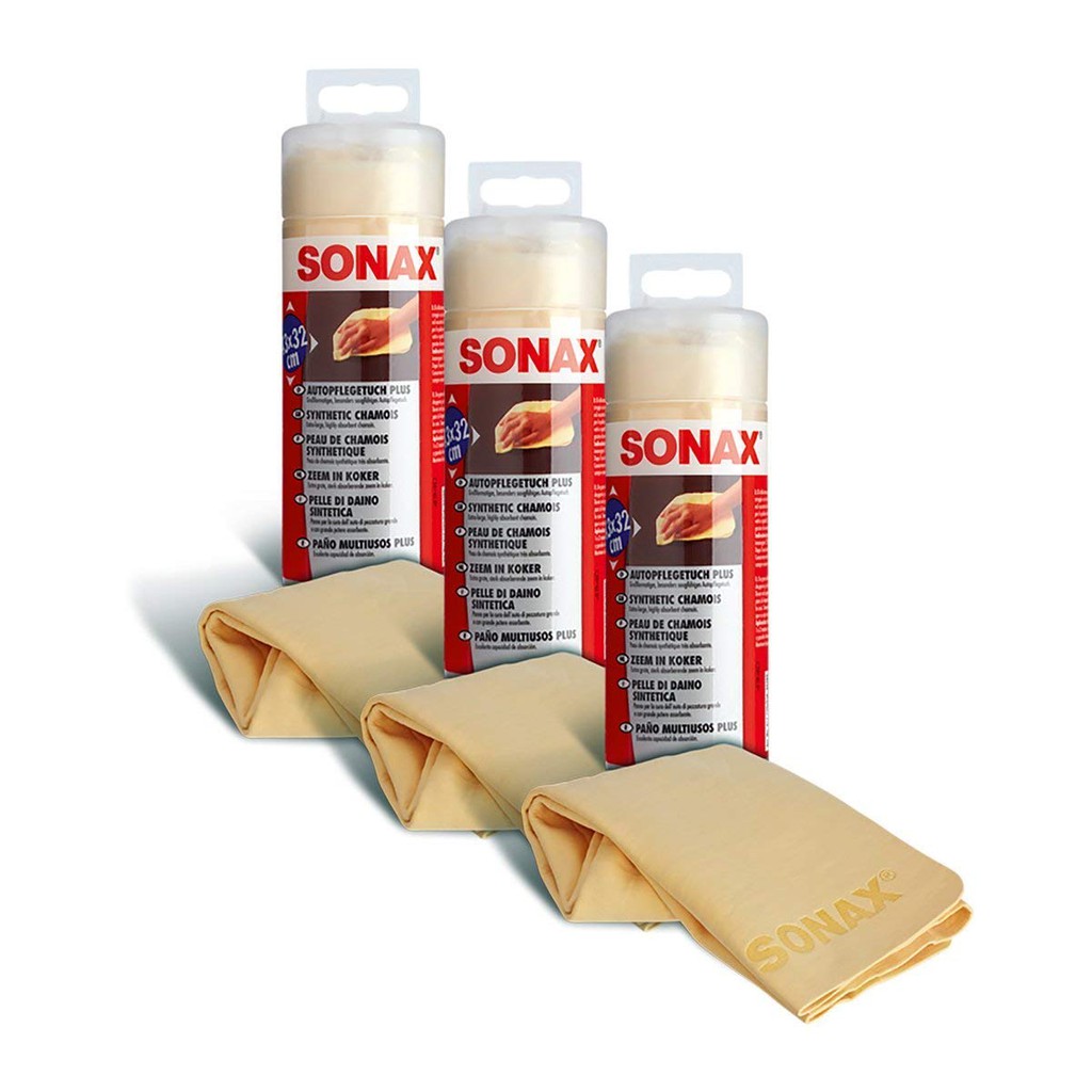 SONAX - Khăn Da Tổng Hợp Lau Khô Bề Mặt Ngoài Xe Ướt (Sonax Synthetic Chamois)  [Hàng Đức Chính Hãng]