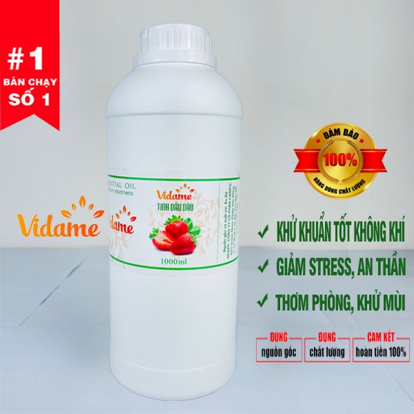 GIÁ SỈ 1 Lít Tinh Dầu Dâu Tây VIDAME - Hàng Công Ty Nhập Khẩu Ấn, hương dâu thơm ngọt, xông thơm phòng, thư giãn