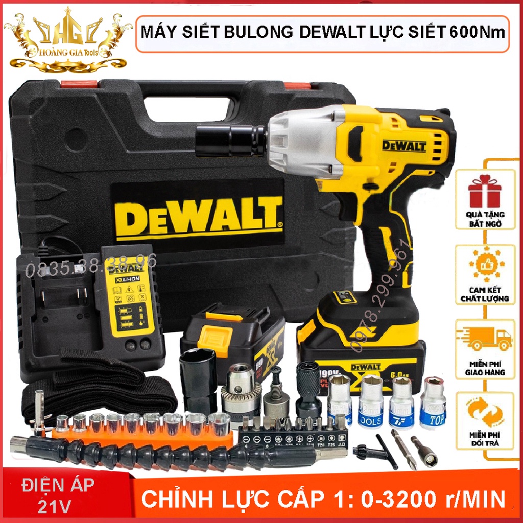 Máy Siết Bulong DE.WALT 199V Máy Bắn Ốc Lực Siết 660N.m Chuyên Mở Ôc Nồi Xe Máy