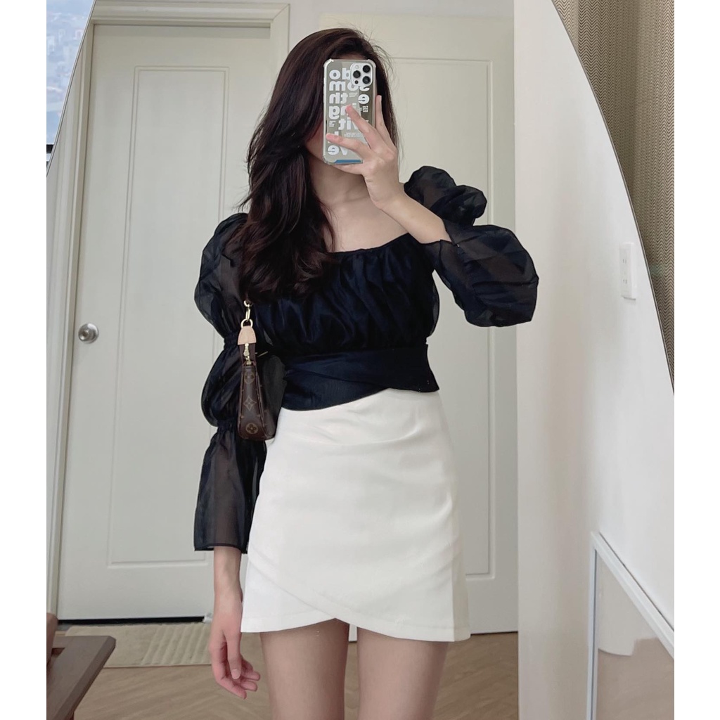 A6839 Áo tơ nơ lưng Audrey | BigBuy360 - bigbuy360.vn