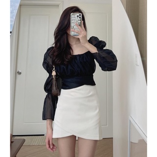 A6839 Áo tơ nơ lưng Audrey