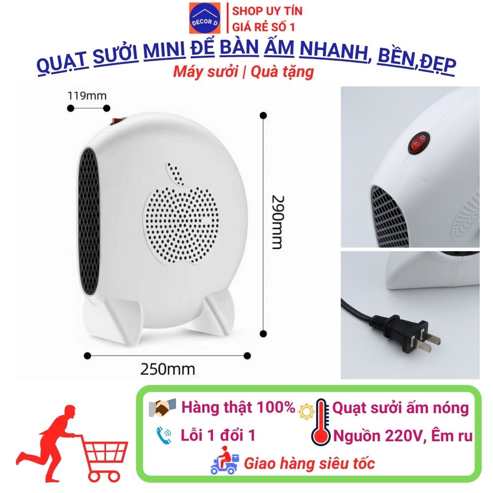 Quạt sưởi_Máy sưởi mini_Để bàn ấm nóng nhanh, công suất lớn, lọc không khí 2 chiều, chạy cực êm, decor nhà đẹp