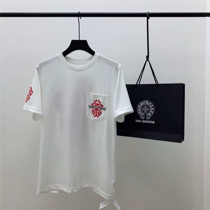 Áo thun tay ngắn cổ tròn in chữ CHROME HEARTS