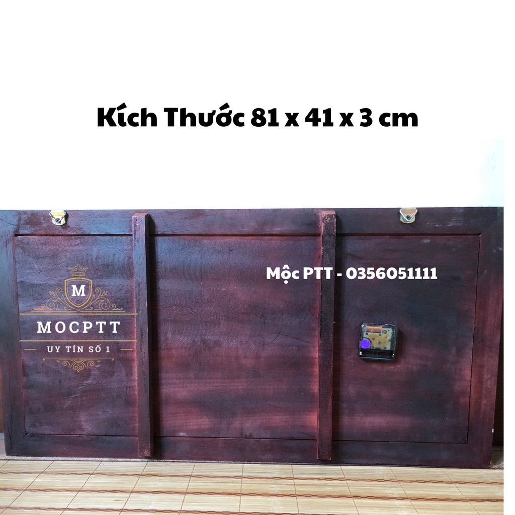 Tranh Đồng Hồ Thuận Buồm Xuôi Gió gỗ Hương Nam Phi kích thước 81 x 41 x 3 cm trang trí nhà cửa , treo tường