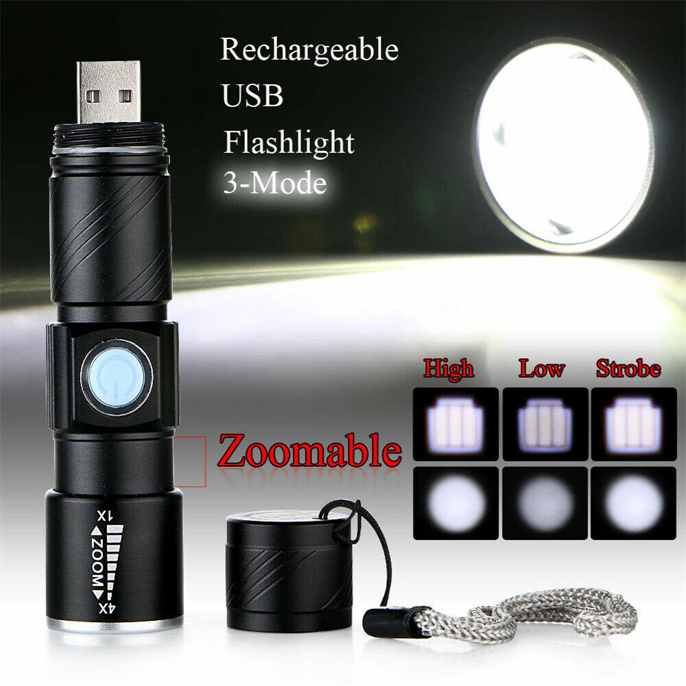 Đèn pin cầm tay mini DIYMORE 1000Lm cổng sạc USB tiện dụng