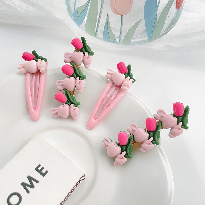 Kẹp tóc hình hoa tulip xinh xắn phong cách Hàn Quốc