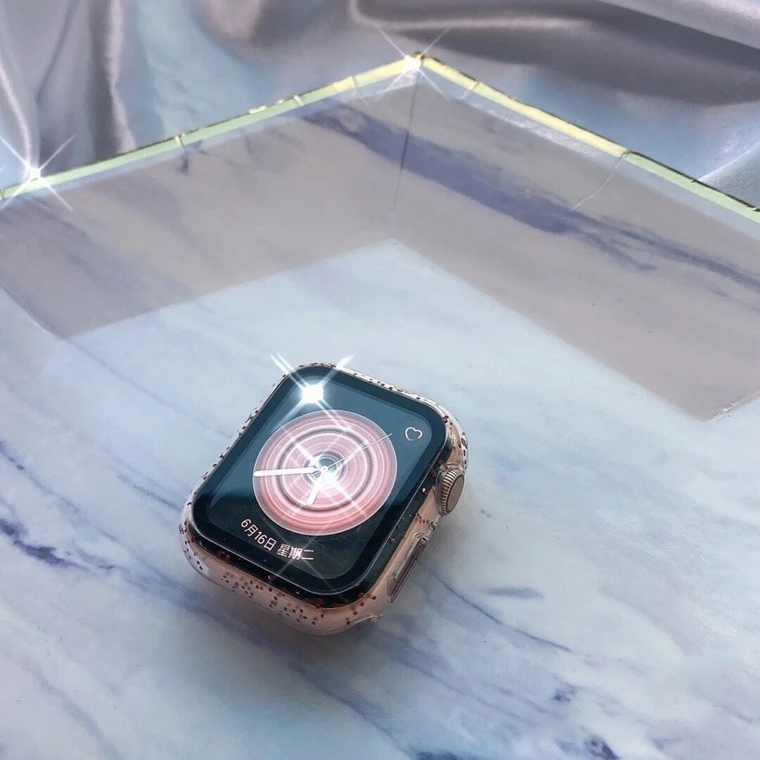 Vě Lẩn Cho Apple Watch Iwatch Cover Tong Ninh Mạnh Mạnh Vỏ máy tính Kính Cường Lực Slim Shinning Bling Bling 38mm 40mm 42mm 44mm