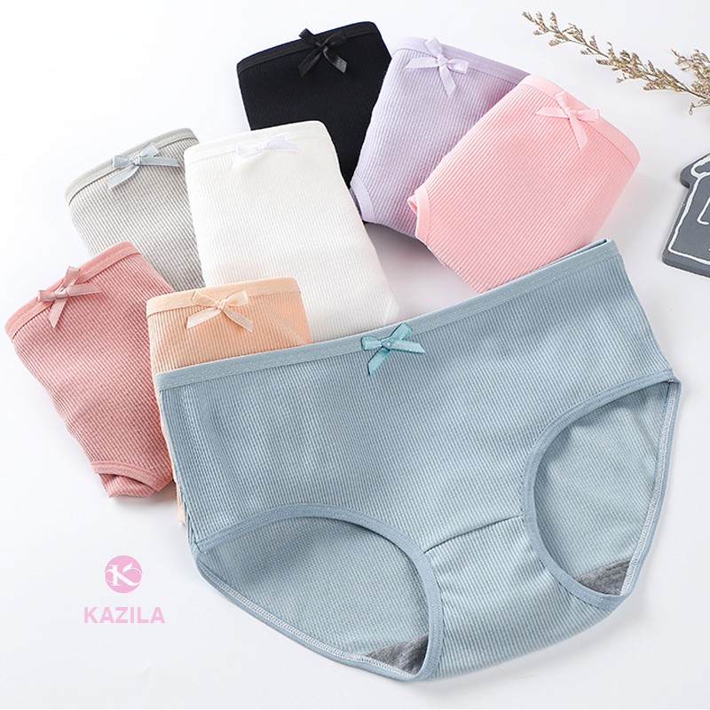 Quần lót nữ cotton cao cấp trơn kẻ sọc, quần lót cotton kháng khuẩn co giãn 4 chiều thoáng khí Kazila QLH79 | BigBuy360 - bigbuy360.vn