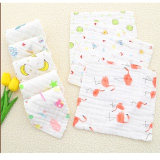 [0173] Combo 5 khăn xô sữa rửa mặt 6 lớp sợi tre cho bé kích thước 25*25 cm
