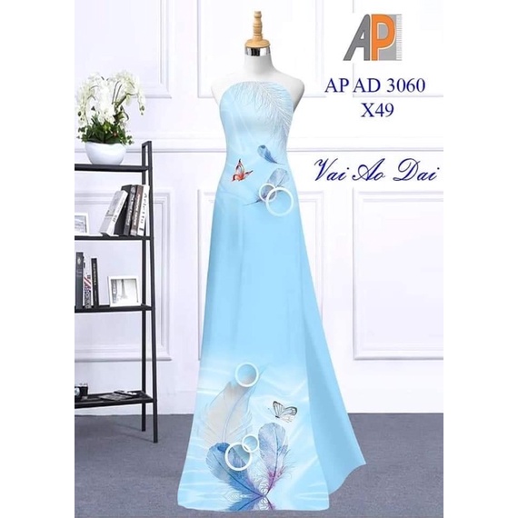 Vải Áo Dài 3D hoạ tiết cánh bướm.Có clip vải thật