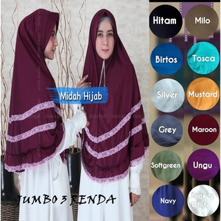 Khăn Trùm Đầu Hijab 3 Lớp Phối Ren