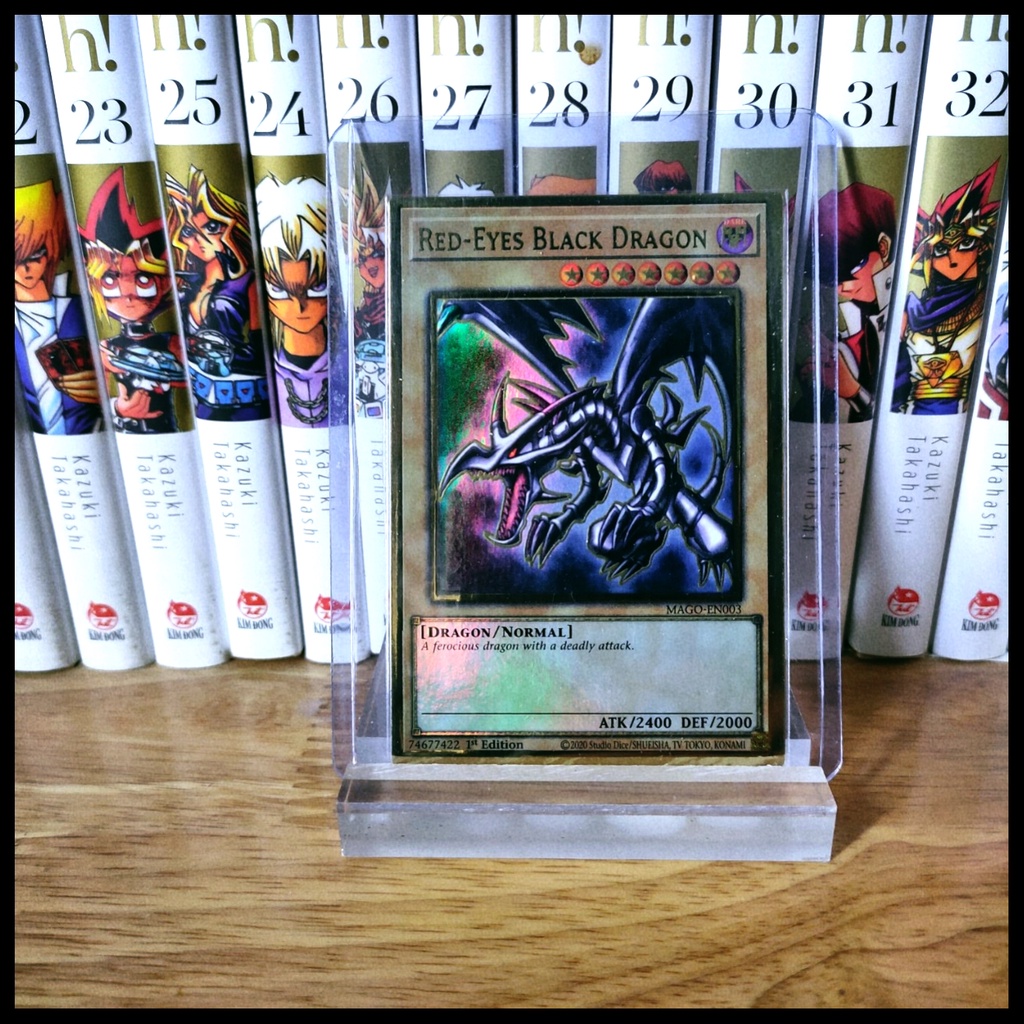 Thẻ bài yugioh chính hãng  Red-Eyes Black Dragon – Premium Gold Rare