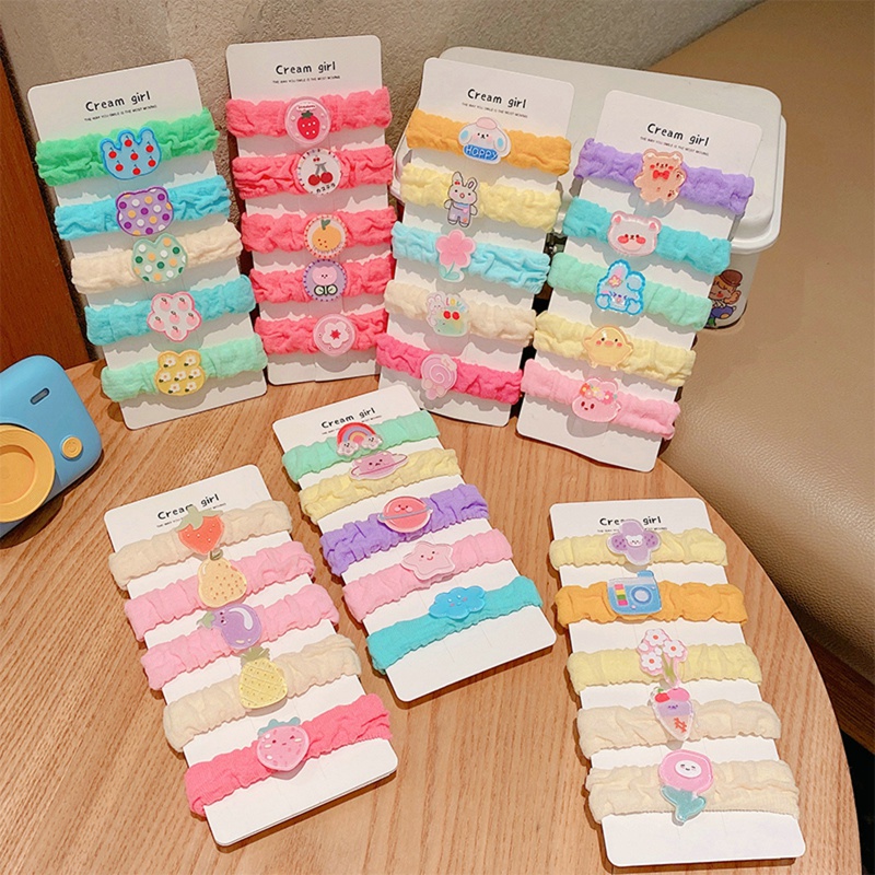 Dây Buộc Tóc Scrunchies Nhiều Màu Sắc Dễ Thương Cho Bé Gái