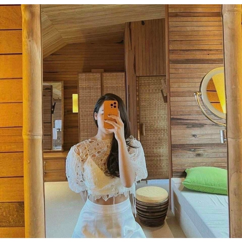 SET ÁO REN 3 MÓN + SHORT TRẮNG