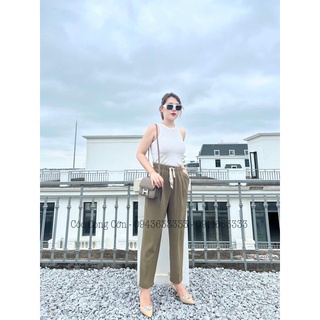 Quần baggy vải cạp chun chất ruby B90