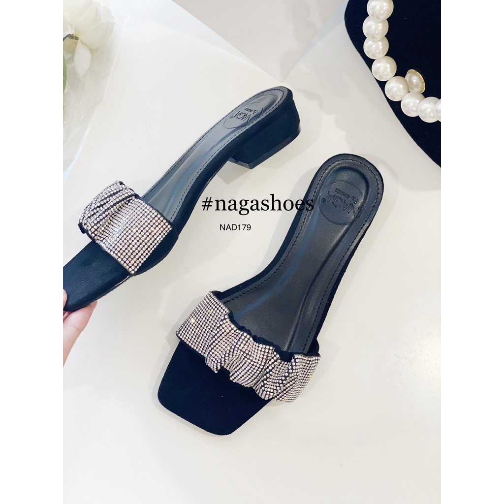 DÉP NAGASHOES QUAI NHÚN ĐÍNH HẠT 2P NAD179