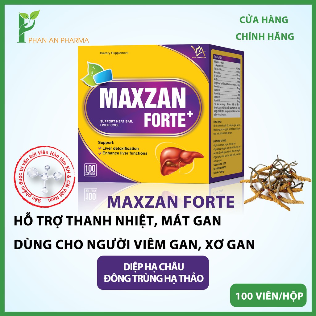 Thực phẩm chức năng giải độc gan Maxzan, hỗ trợ thanh nhiệt, giải độc, mát gan - CN13