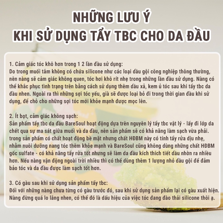 Muối tắm gội tẩy tế bào chết da đầu, tóc và tẩy tế bào chết cơ thể chứa AHA BareSoul BLISS Body &amp; Hair Scrub 300g