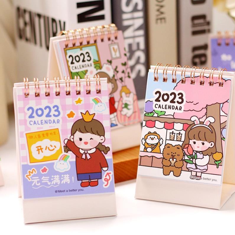 Lịch để bàn năm 2023 hình cô gái dễ thương