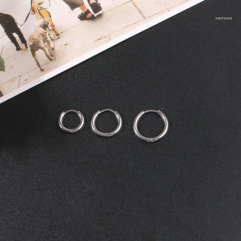 Set 6 Khuyên Tai Tròn Nhỏ Bằng Thép Không Gỉ Đơn Giản Cho Nữ