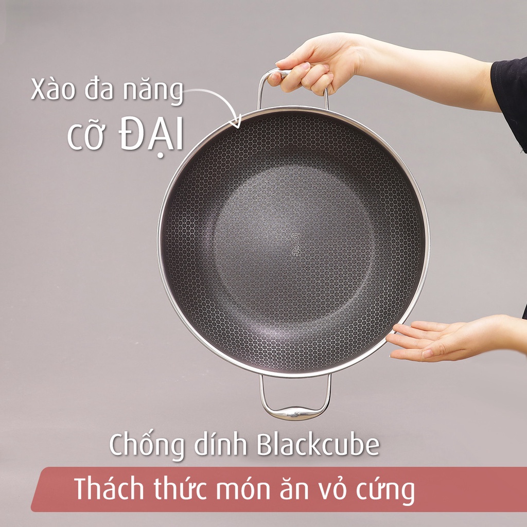 [Hàng chính hãng] Chảo xào iNox Blackcube iMat 32cm,