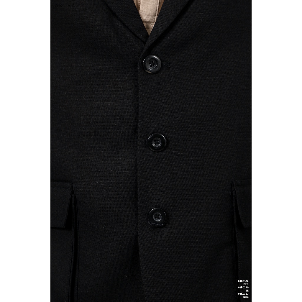 Áo Khoác Blazer Nam AKUBA, form slimfit, vải dệt fresco nhập khẩu, có 2 nút, mềm mịn 01K0332