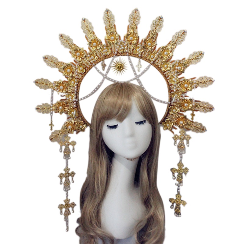 Túi Chất Liệu Tự Làm Hình Vương Miện Ngọc Trai baroque tiara lolita gothic Thủ Công Đóng Gói Làm Quà Sinh Nhật