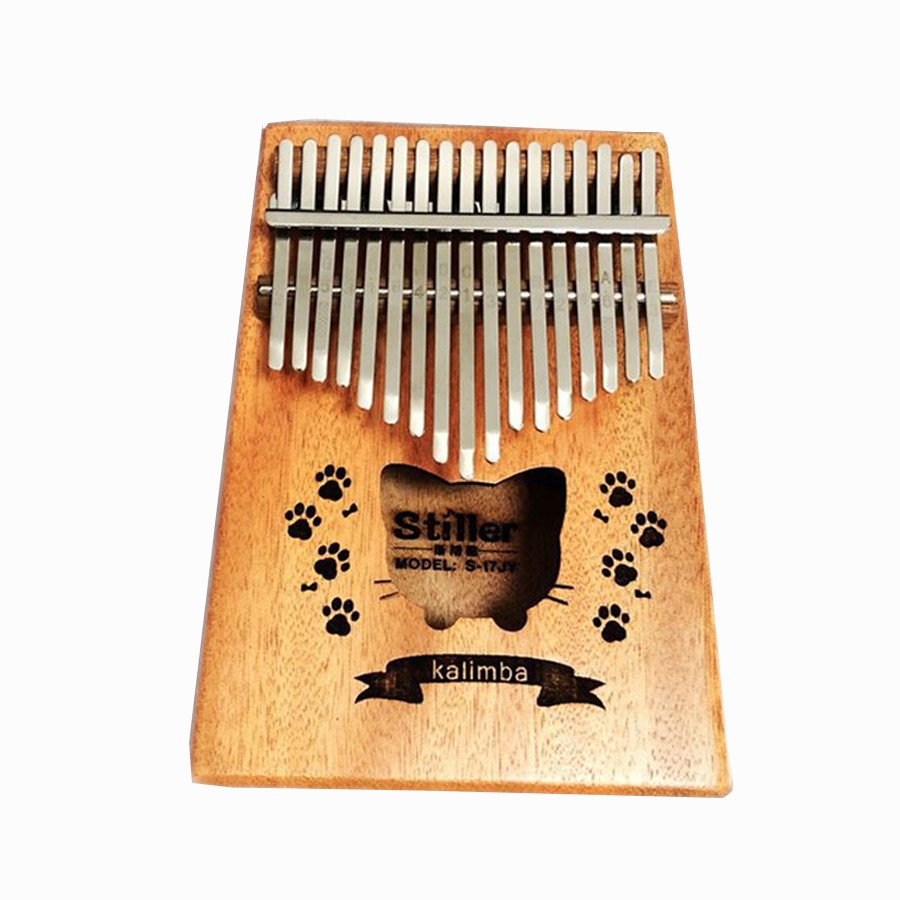 Đàn Kalimba 17 phím Gỗ Stiller MèoTặng Kèm Harmonica đủ màu sắc - HÀNG CÓ SẴN