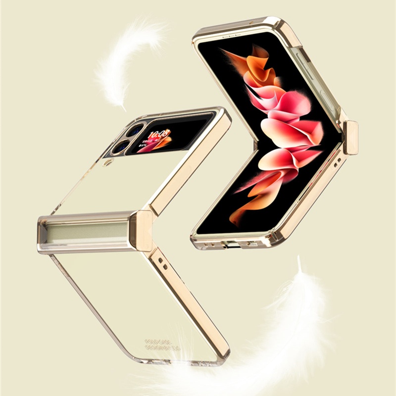 Ốp Điện Thoại PC Cứng Trong Suốt Nắp Gập Chống Sốc Bảo Vệ Toàn Diện Cho Samsung Galaxy Z Flip 4 Flip 3