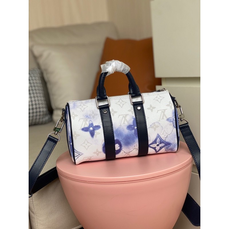 Túi xách tay nữ có dây đeo da in hoạ tiết khoá kéo louis vuitton LV