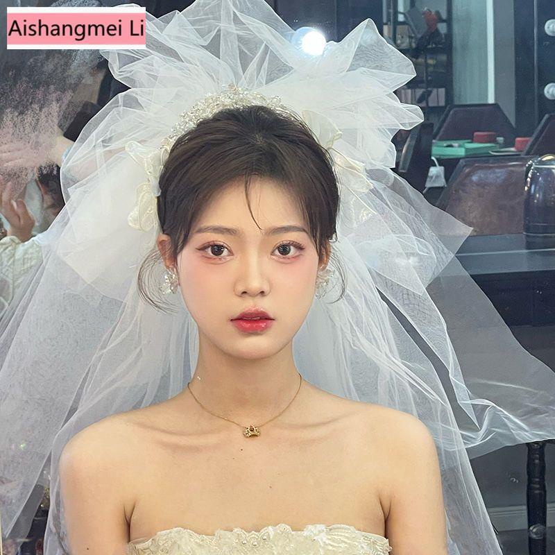 [Aishang Đẹp Phụ Kiện] Khăn Gạc Nhám Vải Gạc Mạ Điện Làm Phụ Kiện Chụp Ảnh Cưới Phong Cách Cô Dâu