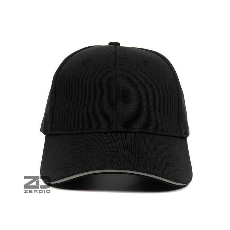 Nón kết nam nữ khóa đồng cao cấp, Mũ lưỡi trai viền trắng màu đen form cứng cáp M22