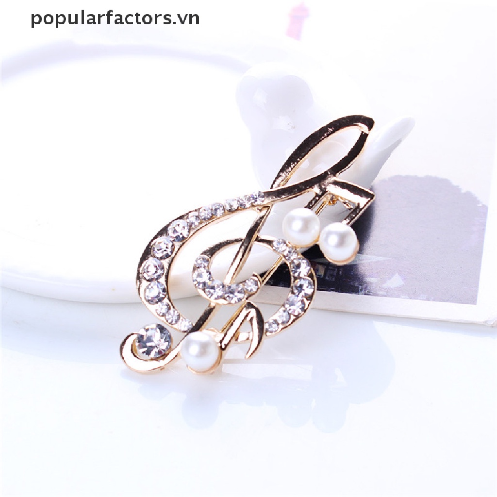 Ghim Cài Áo Hình Nốt Nhạc Đính Đá Thời Trang