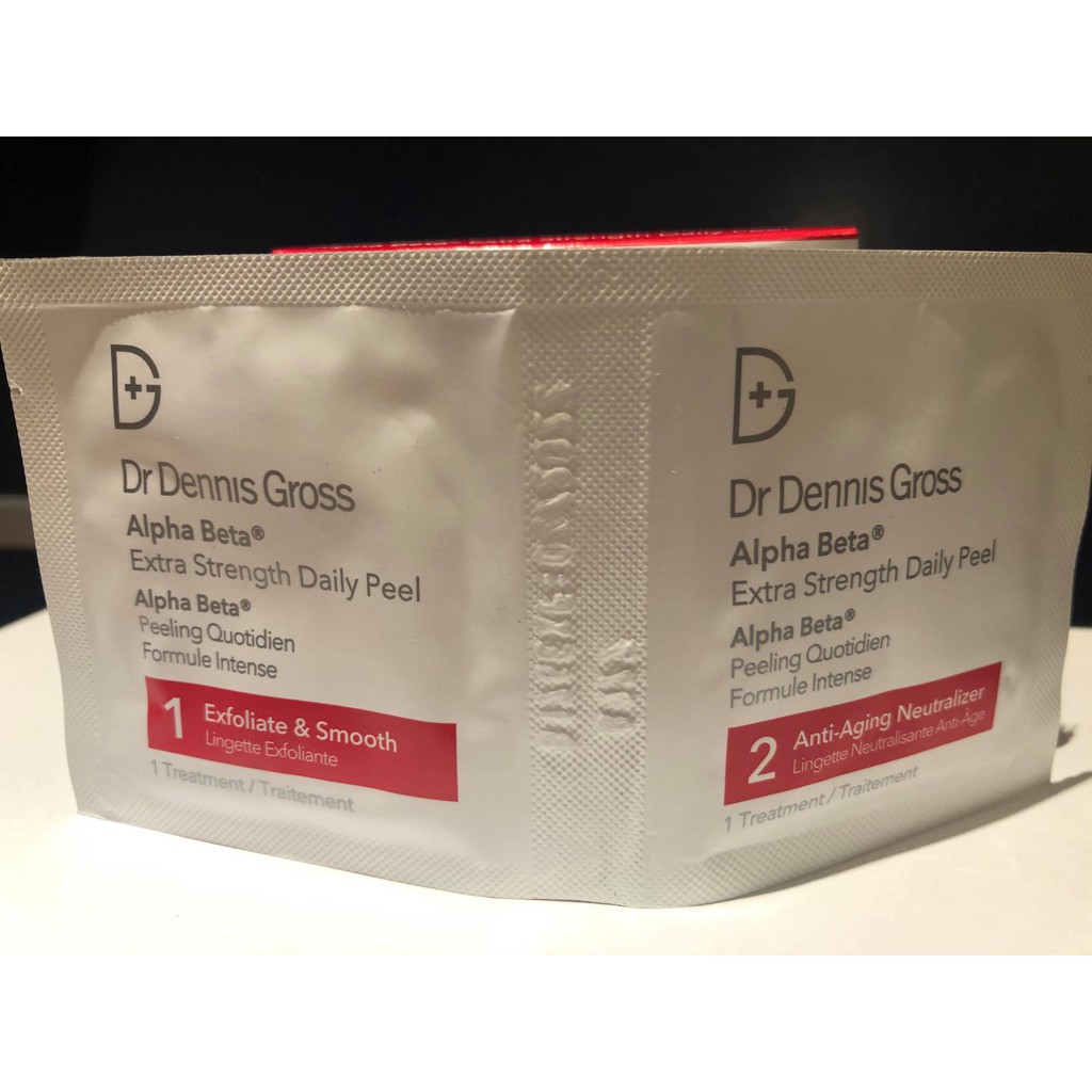 SET TẨY TẾ BÀO CHẾT DR DENNIS GROSS ALPHA BETA EXTRA STRENGTH DAILY PEEL 3 treatment/6 gói