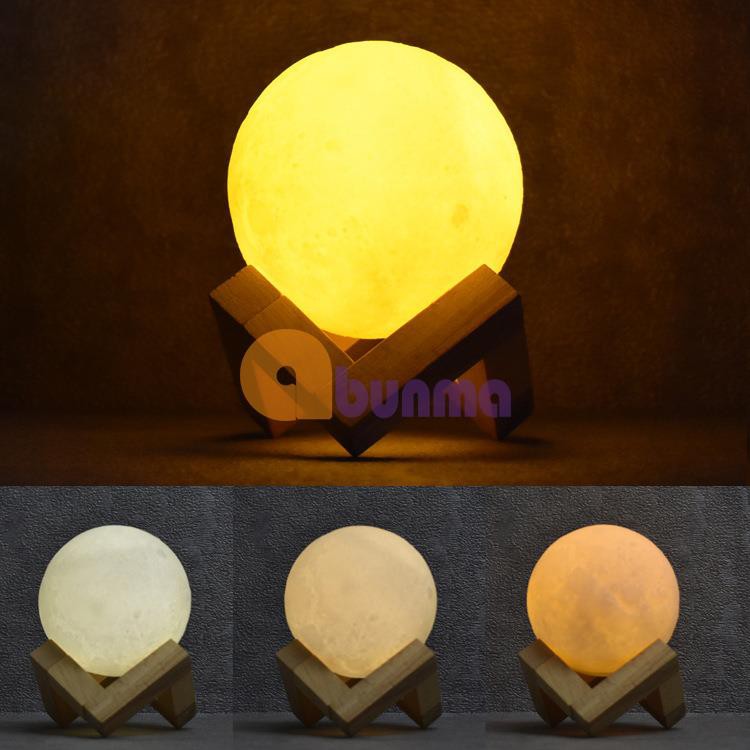 Đèn ngủ mặt trăng ML3D-0816, Đèn mặt trăng 16 màu 8cm Điều khiển từ xa, Đèn trang trí Moon Light 3D