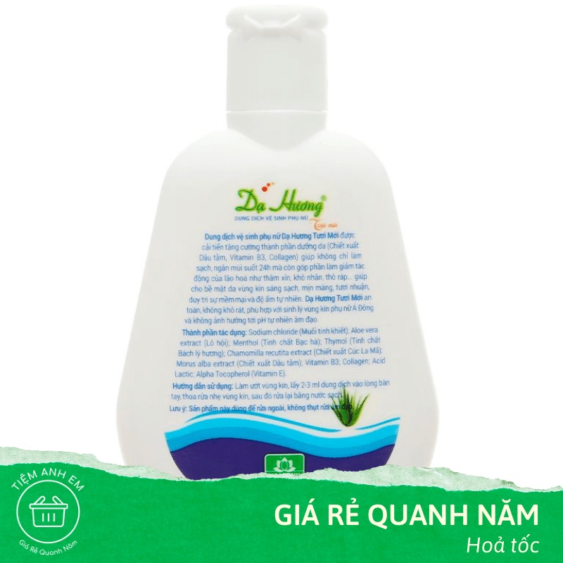 Dung dịch vệ sinh phụ nữ Dạ Hương Xanh làm sạch, khử mùi hôi vùng kín Chai 100ml