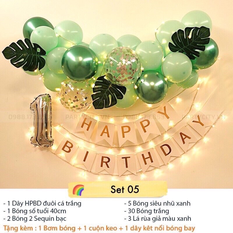 [chống dịch - trang trí sinh nhật tại nhà] Set bóng trang trí sinh nhật đơn giản nhiều tone màu