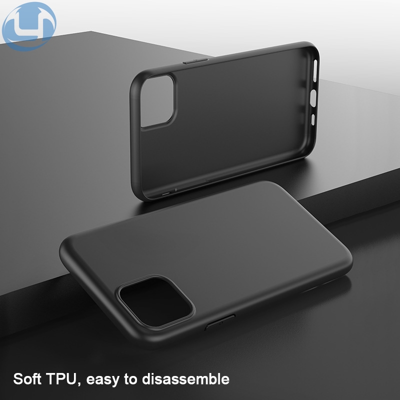 Ốp điện thoại silicon TPU nhám chống sốc màu đen cho iPhone 6 6S 7 8 Plus X XR 11 Pro XS MAX
