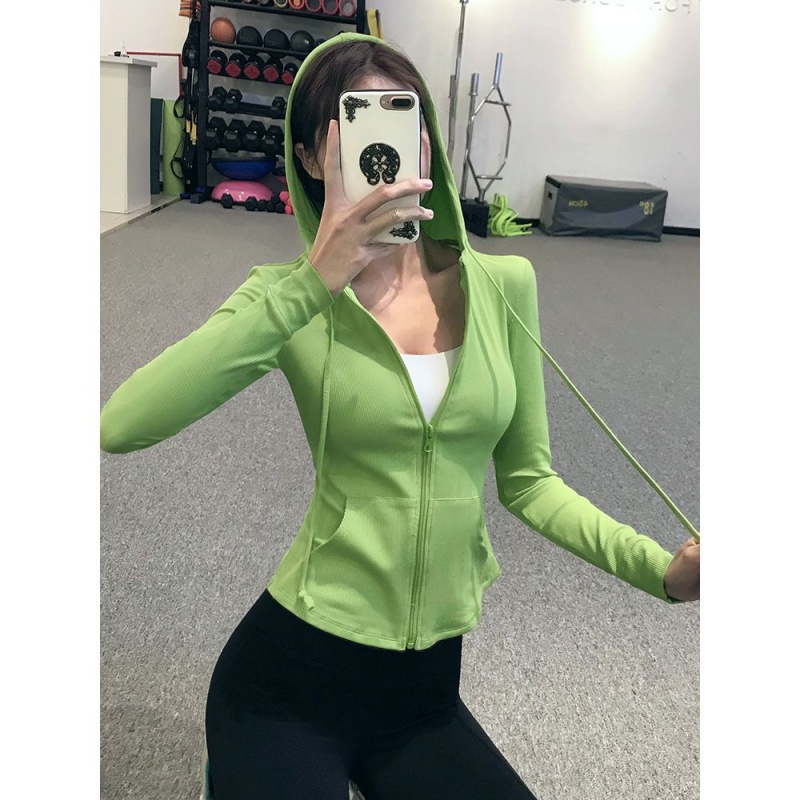 Áo Tập Yoga Chống Nắng Phối Khóa Kéo Thời Trang | Quần Dài Dáng Ôm Phong Cách Thời Trang